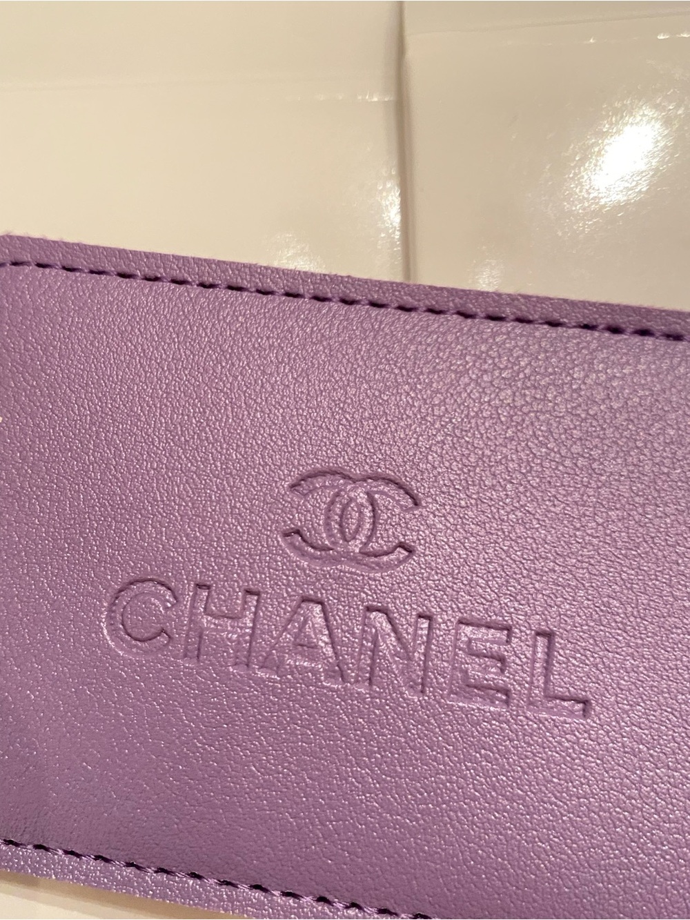 CHANEL Embossed Leather Mirror card Holder - Picture 4 of 5